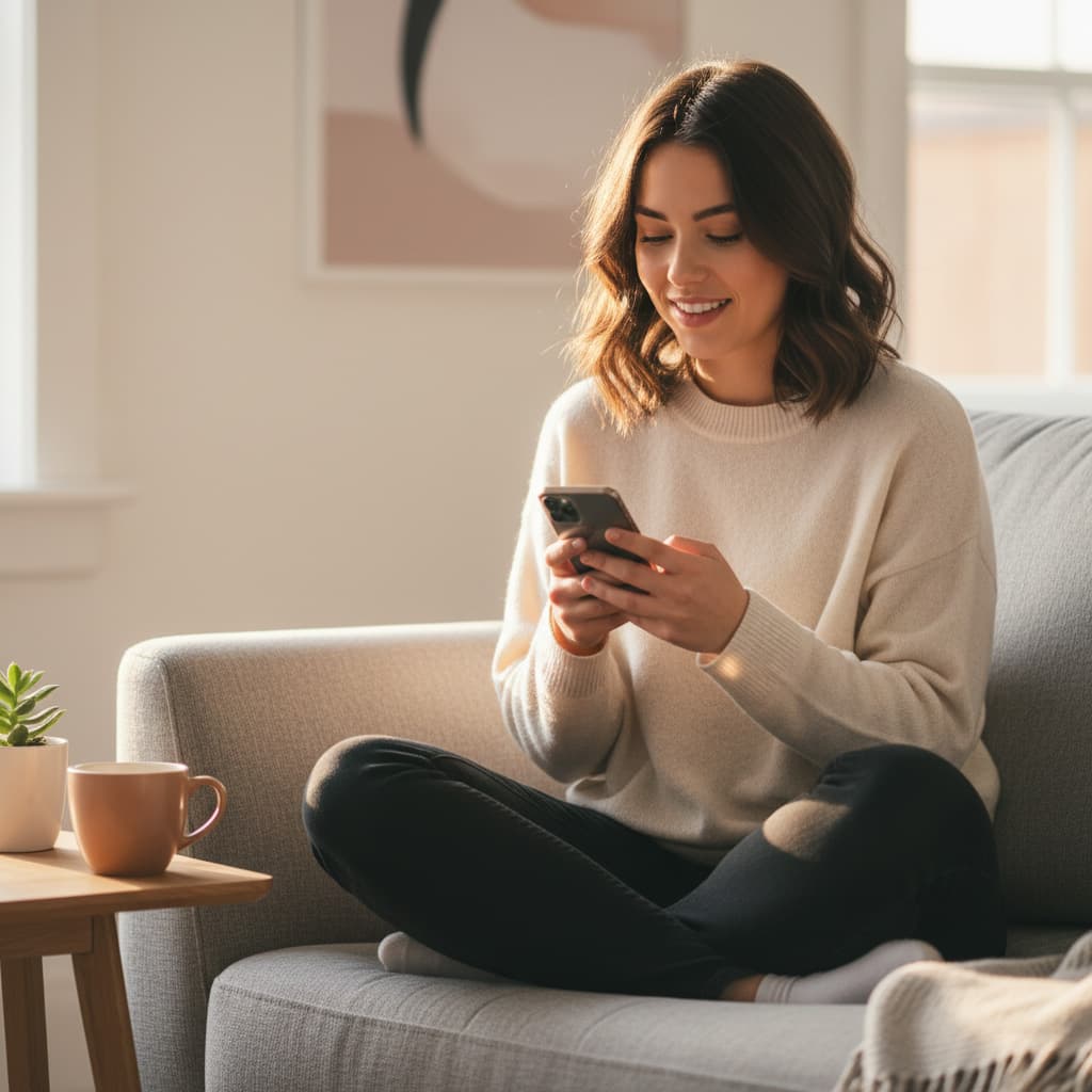 Demonstração do mini site em um celular