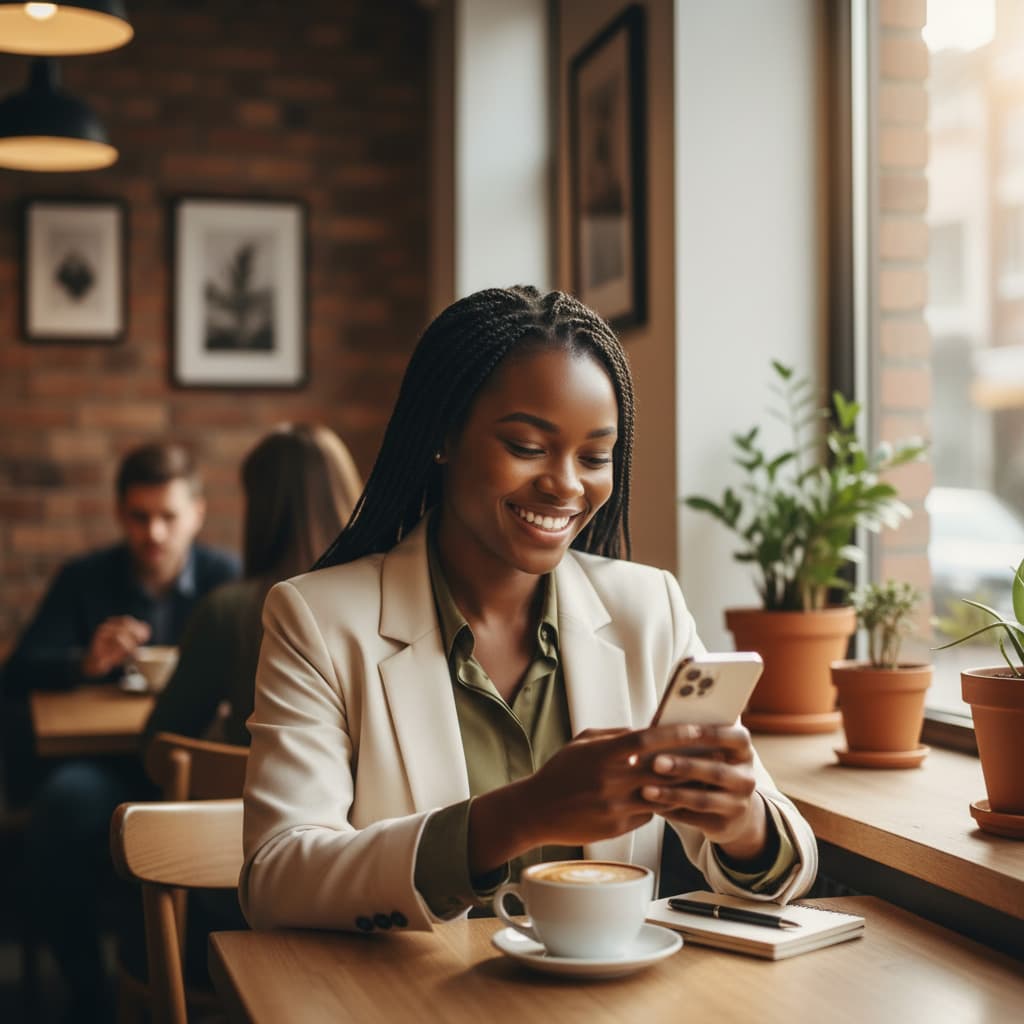 Demonstração do mini site em um celular